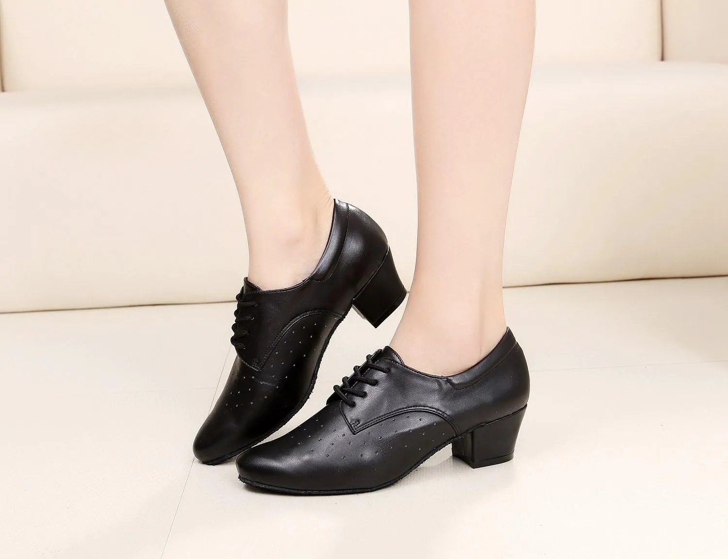 Minishion TQJ3004 Women's Low Heel Synthetic Tango Latin Ballroom Dance Shoes Evening Prom Pumps