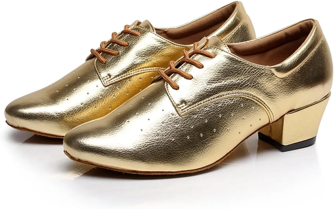 Minishion TQJ3004 Women's Low Heel Synthetic Tango Latin Ballroom Dance Shoes Evening Prom Pumps