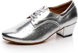 Minishion TQJ3004 Women's Low Heel Synthetic Tango Latin Ballroom Dance Shoes Evening Prom Pumps