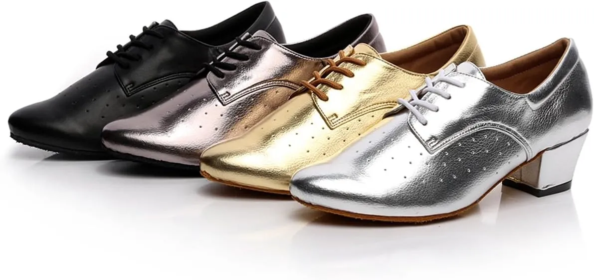 Minishion TQJ3004 Women's Low Heel Synthetic Tango Latin Ballroom Dance Shoes Evening Prom Pumps