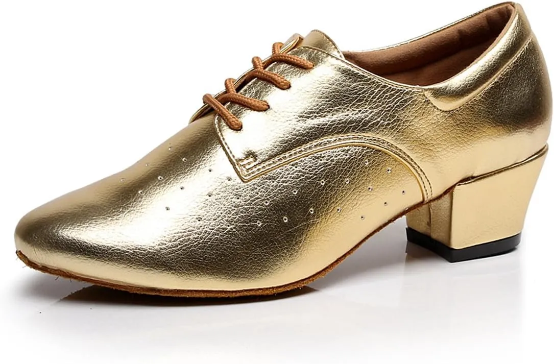 Minishion TQJ3004 Women's Low Heel Synthetic Tango Latin Ballroom Dance Shoes Evening Prom Pumps