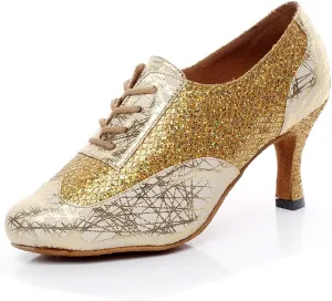 Minishion TQJ7061 Women's 3 Inch Heel Synthetic Tango Latin Ballroom Dance Pumps Shoes