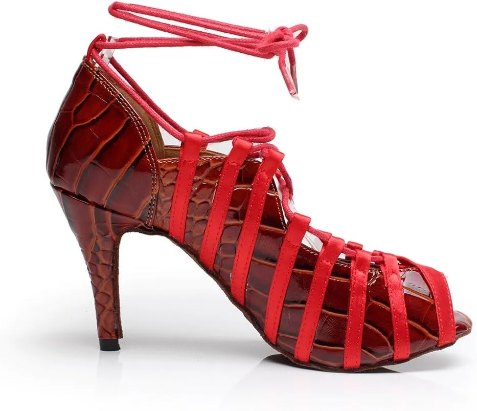 Minishion Women's Ankle Lace-up Strappy Latin Dance Shoes Party Evening Sandals