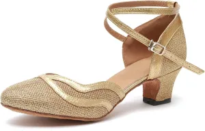 Minishion Women's Glitter Ballroom Latin Dancing Shoes Party Wedding Heels