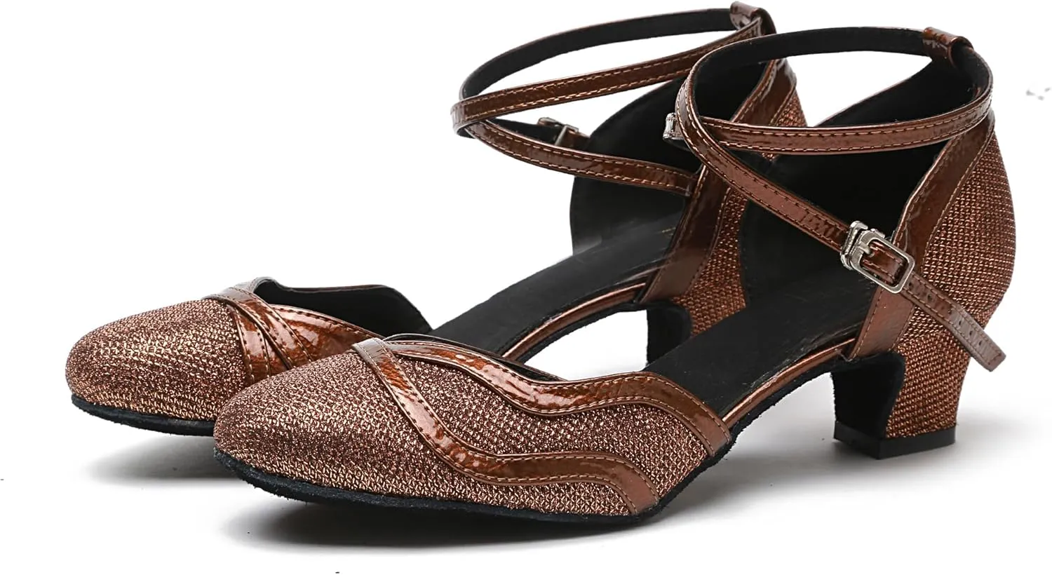 Minishion Women's Glitter Ballroom Latin Dancing Shoes Party Wedding Heels