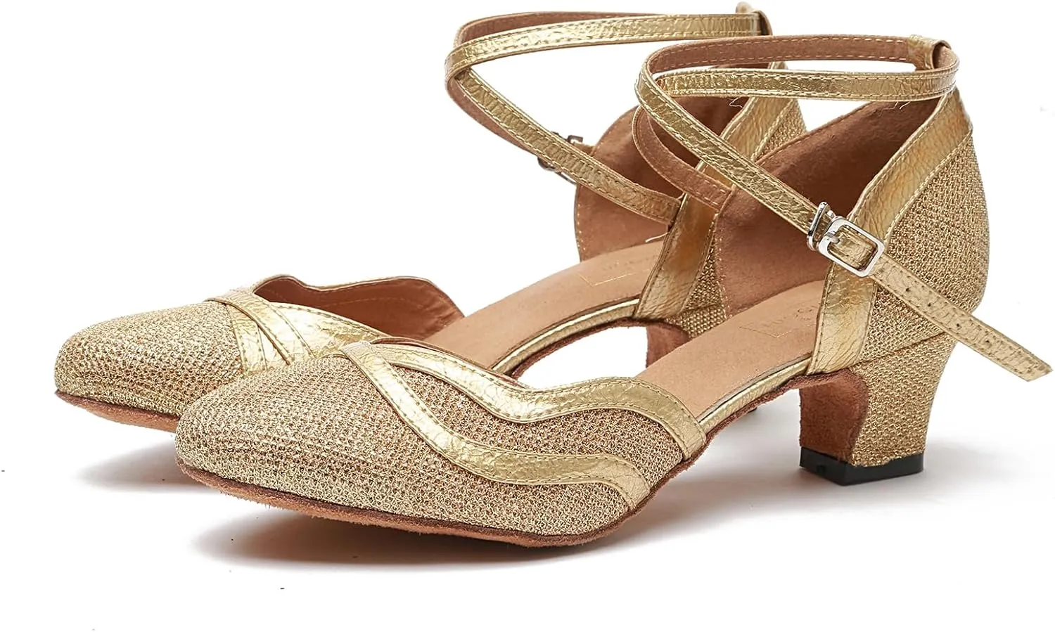Minishion Women's Glitter Ballroom Latin Dancing Shoes Party Wedding Heels
