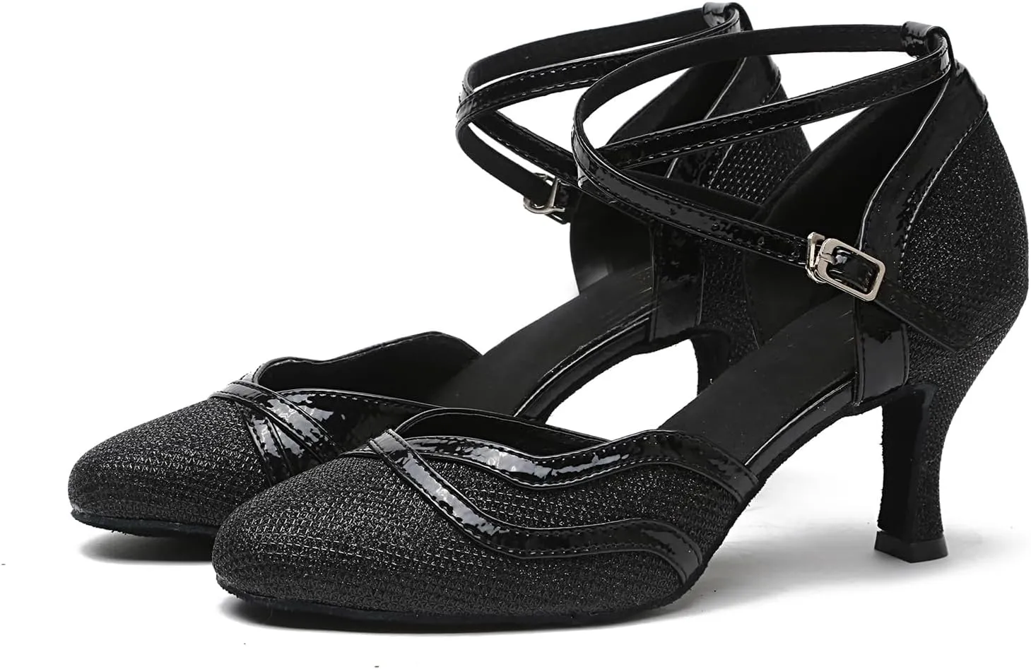 Minishion Women's Glitter Ballroom Latin Dancing Shoes Party Wedding Heels