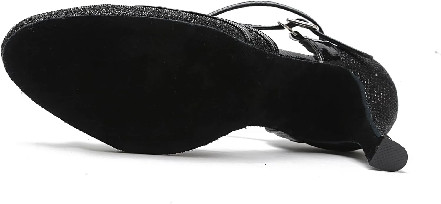 Minishion Women's Glitter Ballroom Latin Dancing Shoes Party Wedding Heels