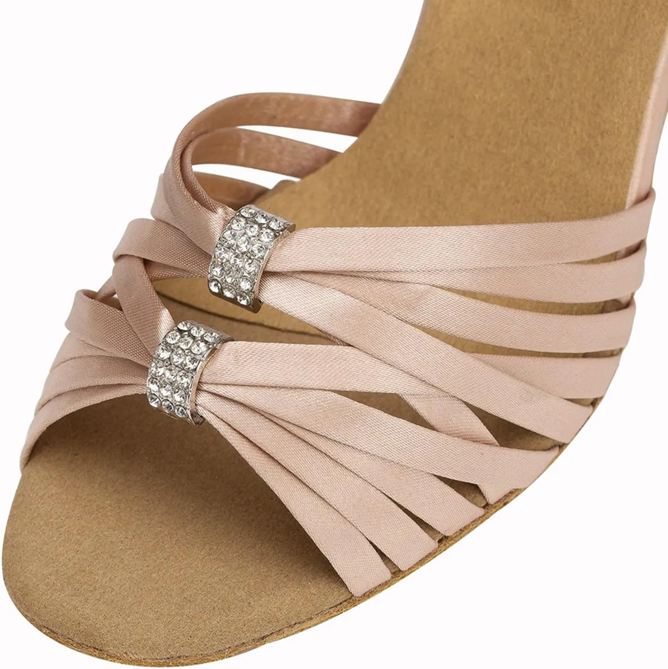 Minishion Women's Satin Latin Ballroom Dance Shoes Wedding Evening Sandals