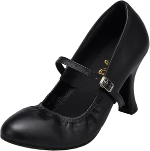 Minishion Women's TH142 Mary Jane Leather Wedding Ballroom Latin Taogo Dance Pumps Shoes
