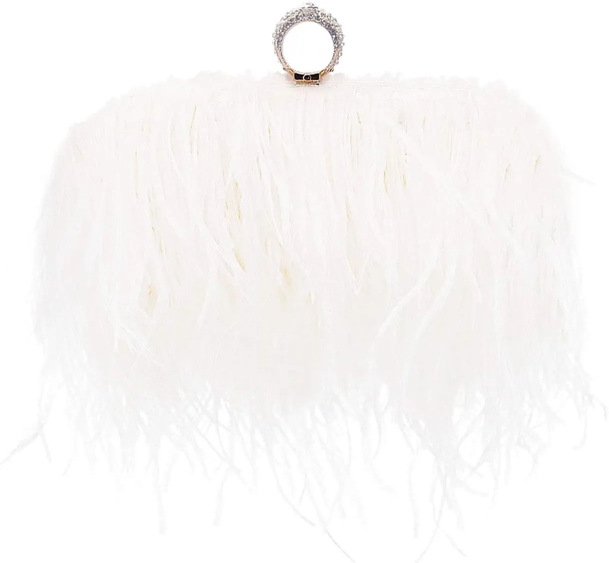 Miuco Women Feather Clutch Purse Shoulder Crossbody Bag Evening Handbags