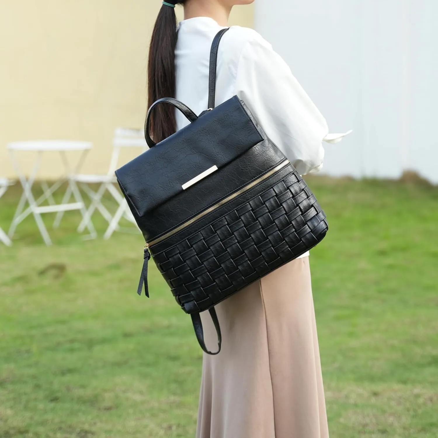 MKF Collection Women Convertible Backpack, Vegan Leather Top-Handle Shoulder Bag Daypack Handbag by Mia K