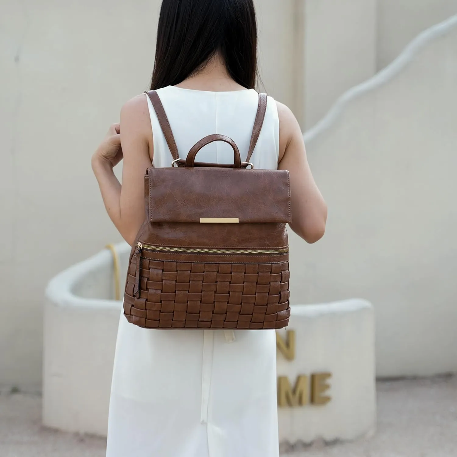 MKF Collection Women Convertible Backpack, Vegan Leather Top-Handle Shoulder Bag Daypack Handbag by Mia K