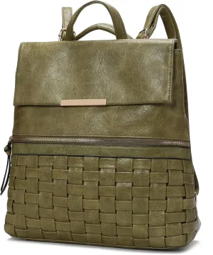 MKF Collection Women Convertible Backpack, Vegan Leather Top-Handle Shoulder Bag Daypack Handbag by Mia K
