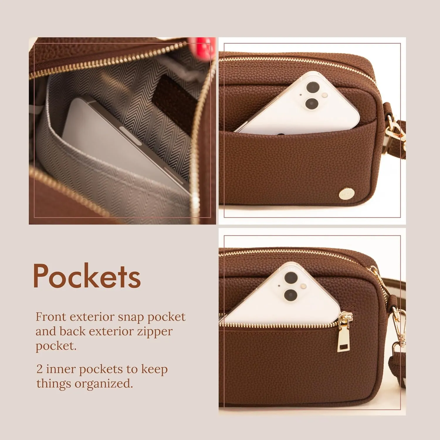 Modern Chic Crossbody Bags for Women - Willow Convertible Crossbody Purse, Vegan Leather Shoulder or Belt Bag with Strap