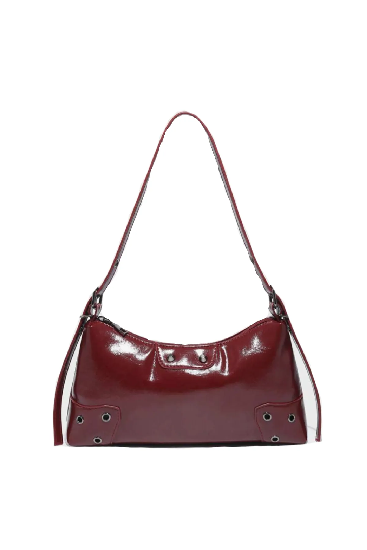 Moto Shoulder Bag (Burgundy Red)