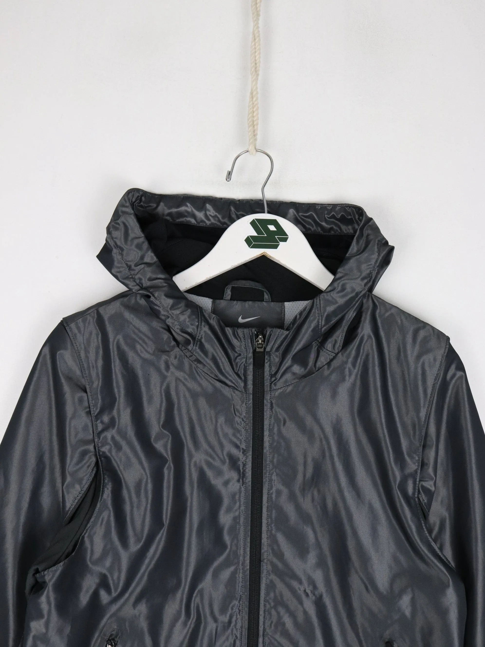 Nike Shield Jacket Mens Small Grey Full ZIiWindbreaker