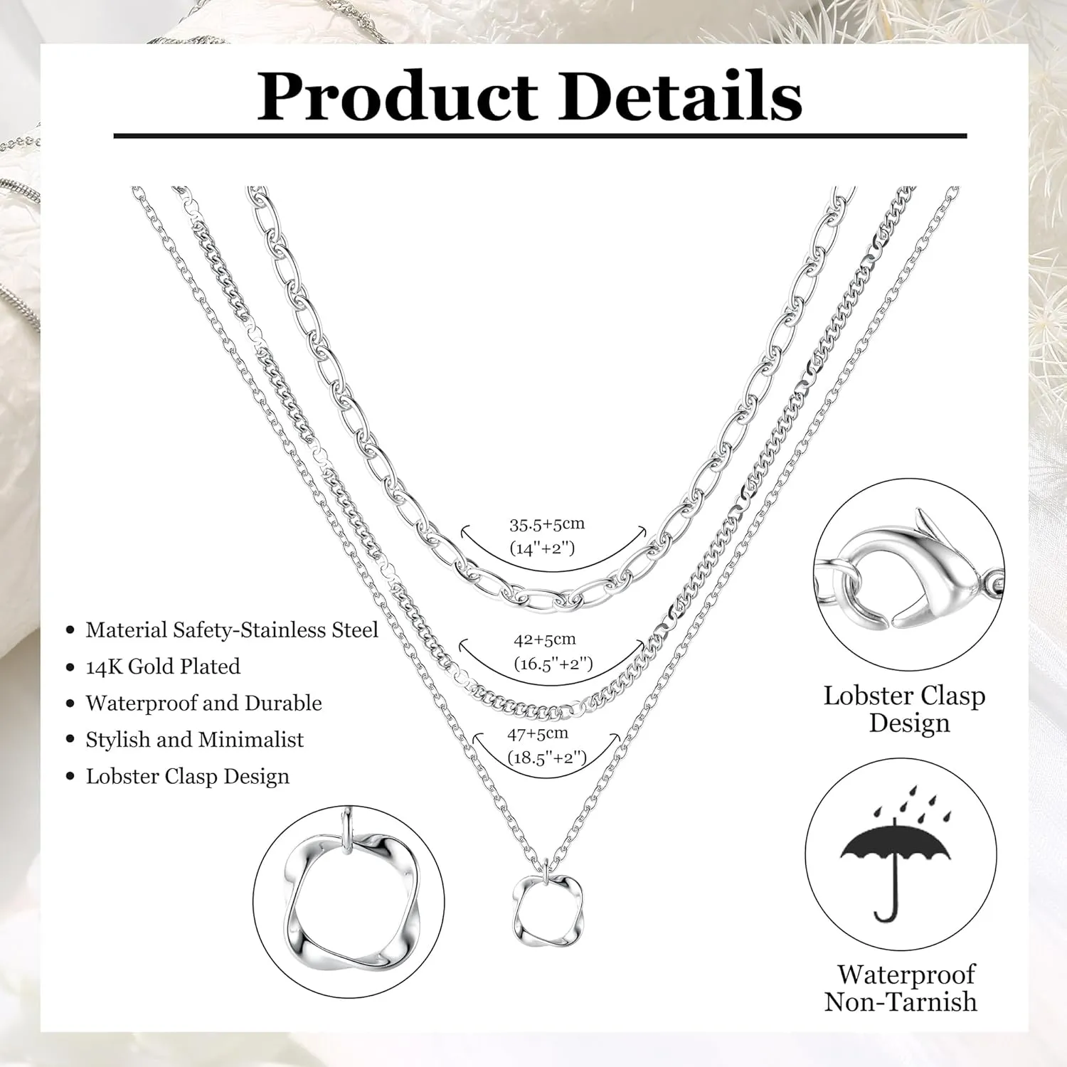 ORAZIO Layered Necklaces for Women,14K Gold Plated/Silver Stacked Necklaces for Women,Dainty Pearl Paper Clip Chain Pendant Choker Necklace Set Cute CZ Stackable Womens Necklaces Trendy Gold Y Necklace Jewelry Set Gift