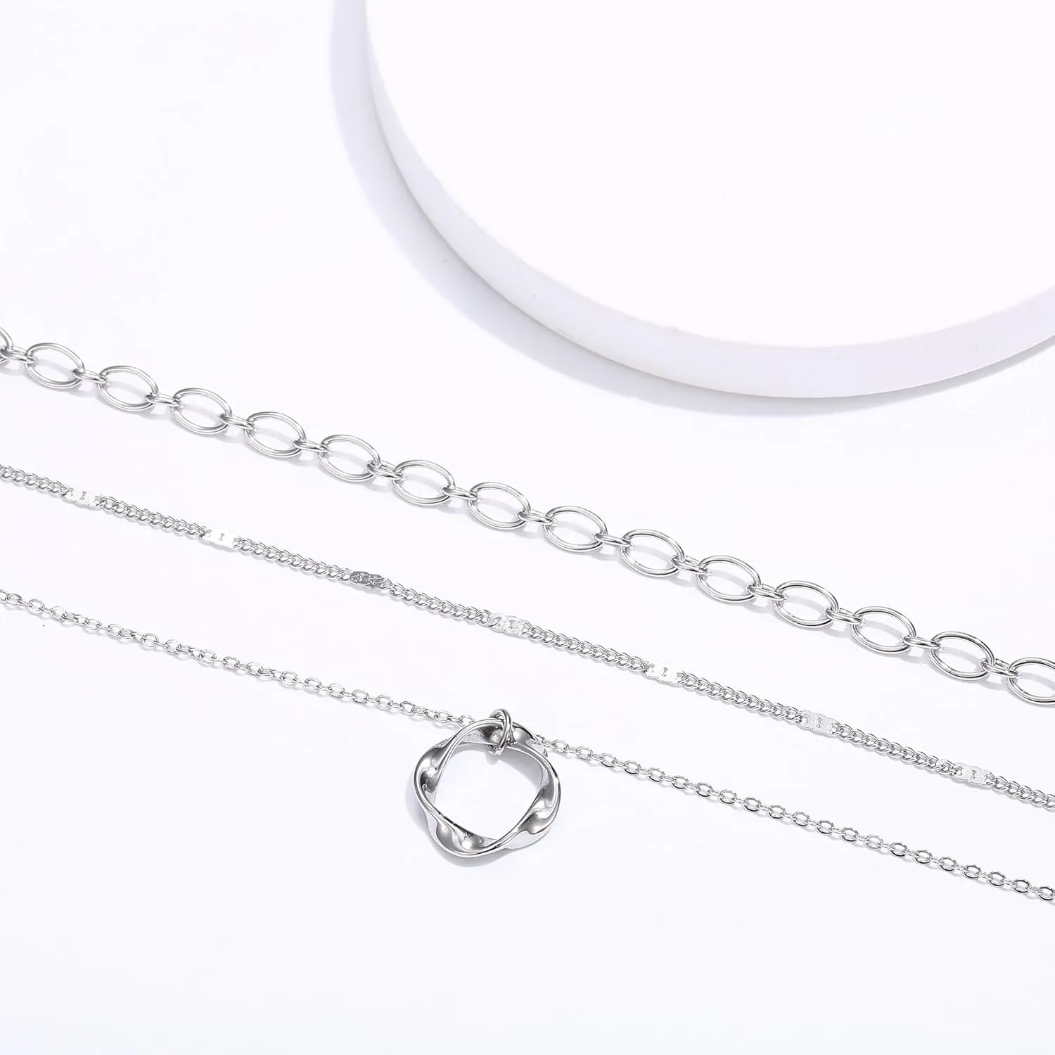 ORAZIO Layered Necklaces for Women,14K Gold Plated/Silver Stacked Necklaces for Women,Dainty Pearl Paper Clip Chain Pendant Choker Necklace Set Cute CZ Stackable Womens Necklaces Trendy Gold Y Necklace Jewelry Set Gift