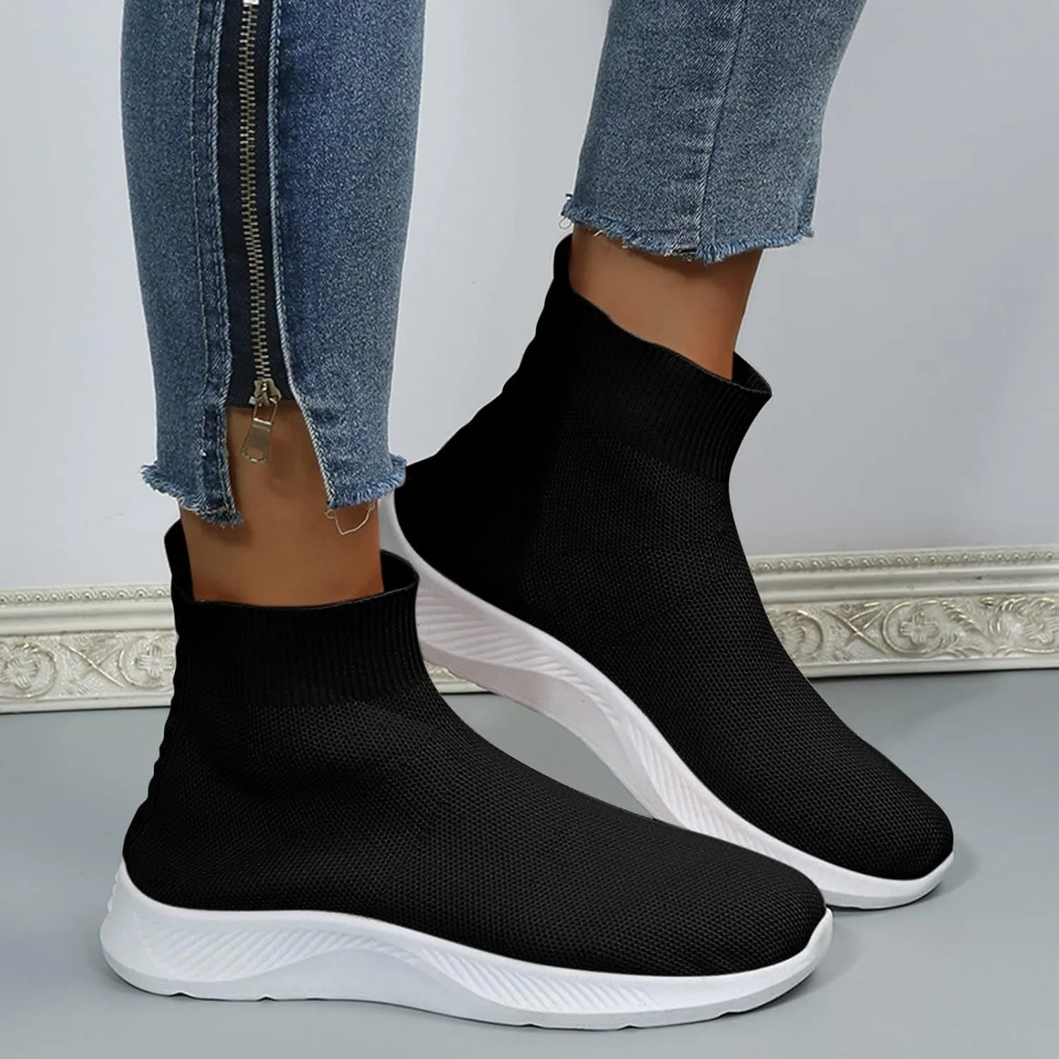 Orthopedic Navy Wedge Shoes for Women Dressy Tenis Negros para Caminar De Mujer Comodos Black Shoes Women Casual Dressy Womens Walking Sneakers Size 8 Wide Zapatos Deportivos para Gym De Mujer