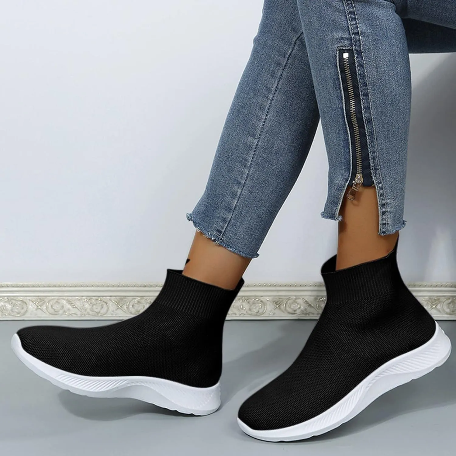 Orthopedic Navy Wedge Shoes for Women Dressy Tenis Negros para Caminar De Mujer Comodos Black Shoes Women Casual Dressy Womens Walking Sneakers Size 8 Wide Zapatos Deportivos para Gym De Mujer