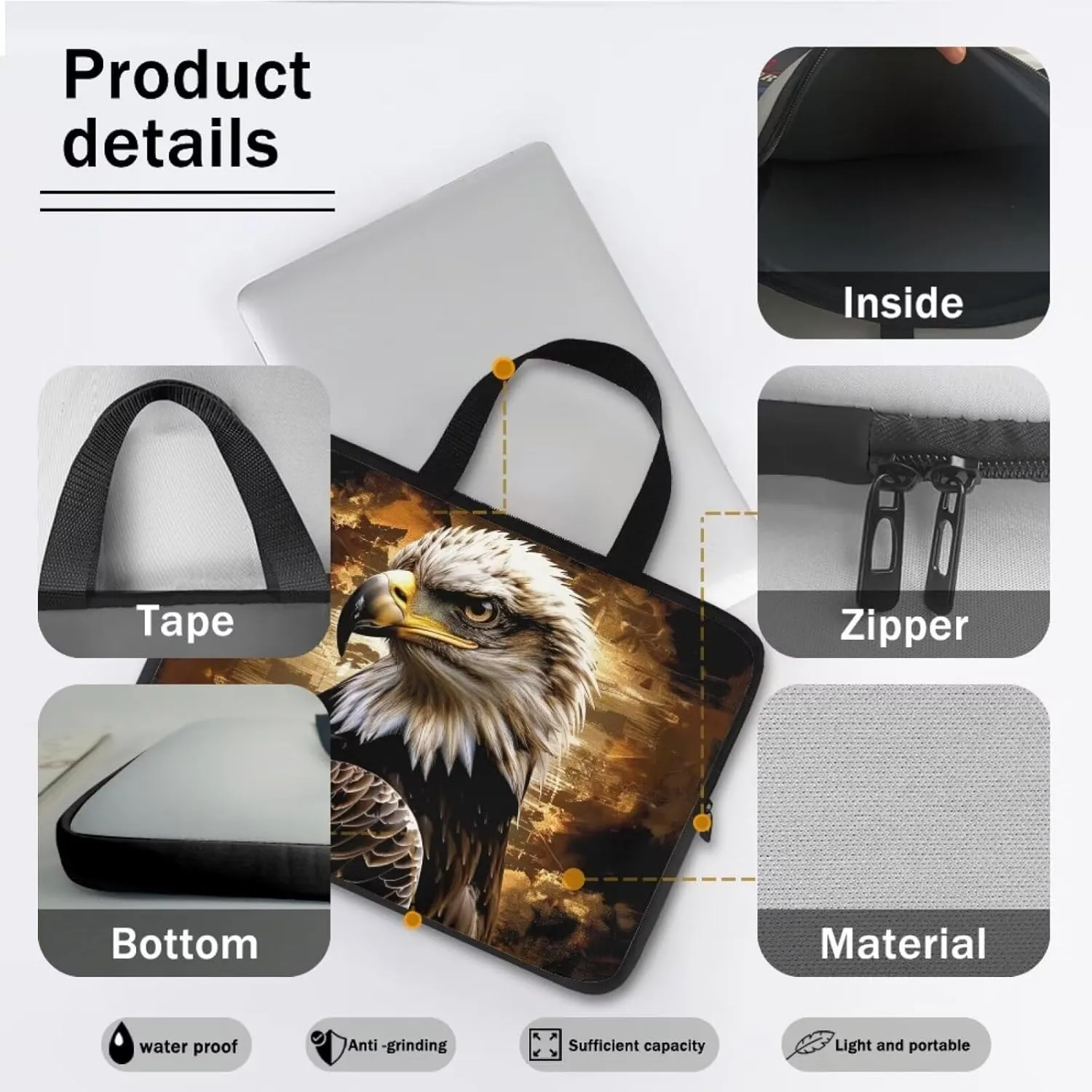 Print Laptop Bag Sleeve Case with Handle for pad/Netbook/Tablet/Reader