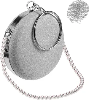 Prom Bags Evening Bag Set Bridal Clutch with Detachable Pearls Party and Wedding Purse