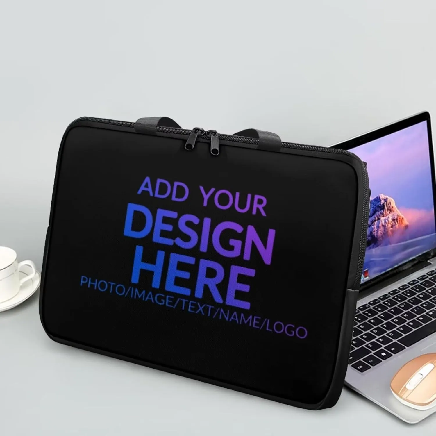 PU Leather Laptop Bag Sleeve, Computer Tablet Handbag Case Notebook Messenger Briefcase