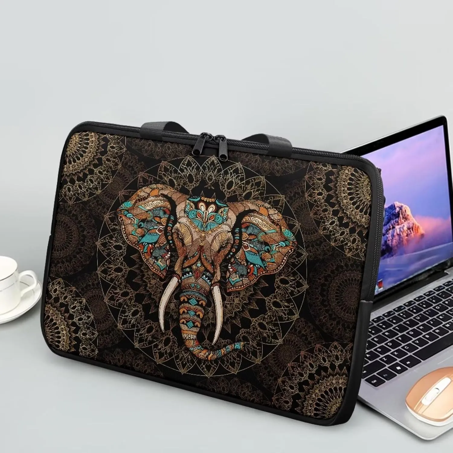 PU Leather Laptop Bag Sleeve, Computer Tablet Handbag Case Notebook Messenger Briefcase