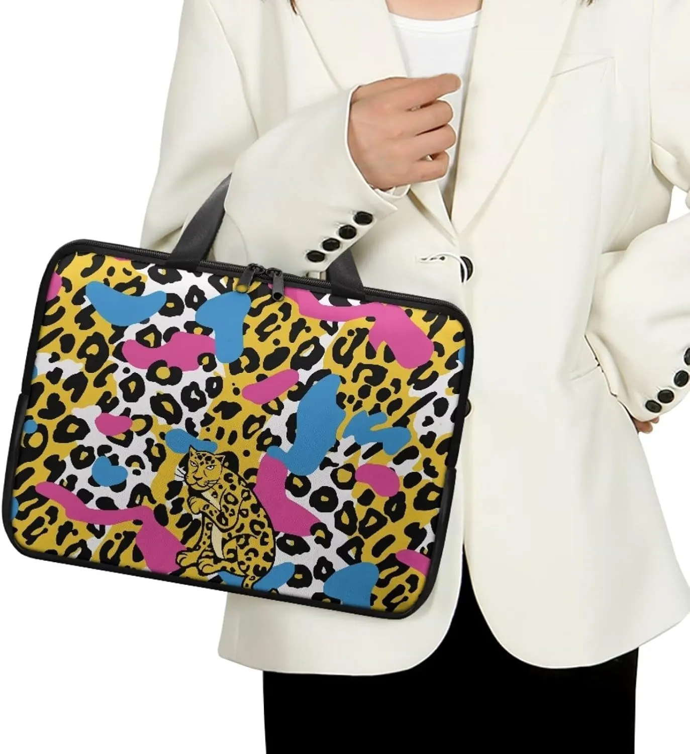 PU Leather Laptop Bag Sleeve, Computer Tablet Handbag Case Notebook Messenger Briefcase
