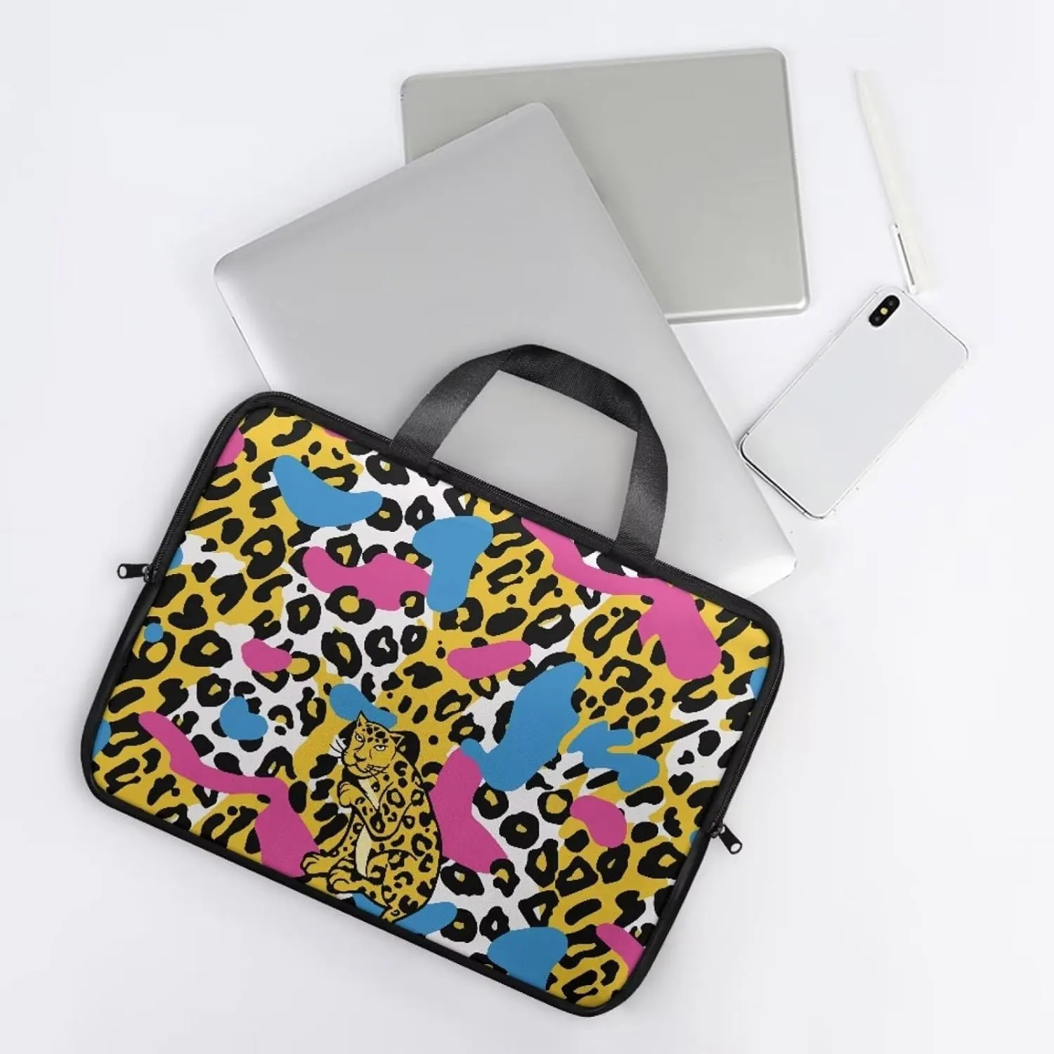 PU Leather Laptop Bag Sleeve, Computer Tablet Handbag Case Notebook Messenger Briefcase