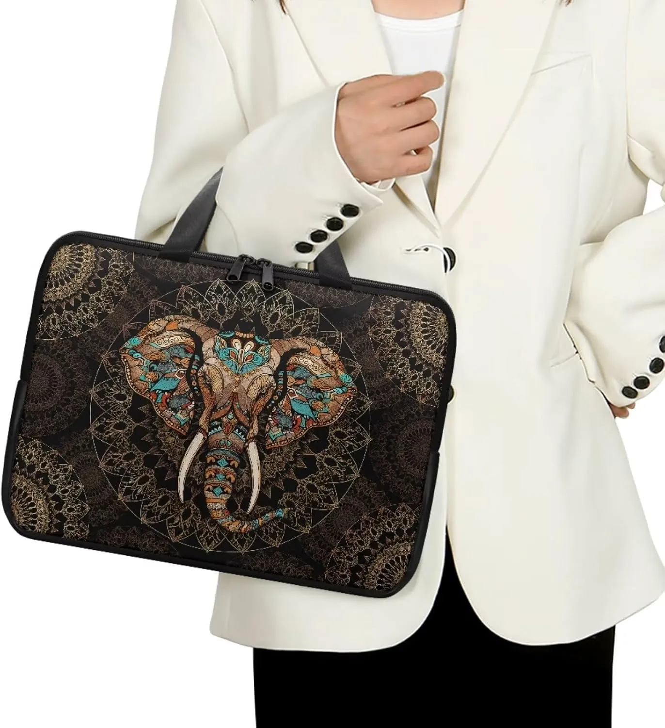 PU Leather Laptop Bag Sleeve, Computer Tablet Handbag Case Notebook Messenger Briefcase