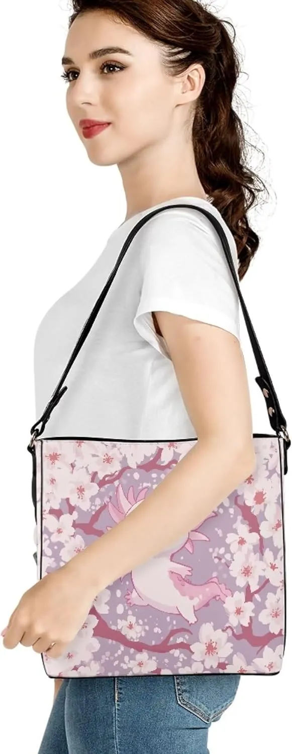 PU Leather Tote Bucket Bags Purse Women's Large Designer Shoulder Handbags for Work Travel Beach or Daily Use