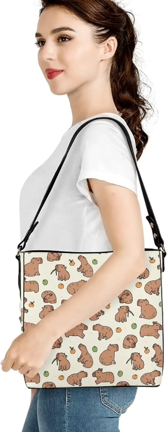PU Leather Tote Bucket Bags Purse Women's Large Designer Shoulder Handbags for Work Travel Beach or Daily Use