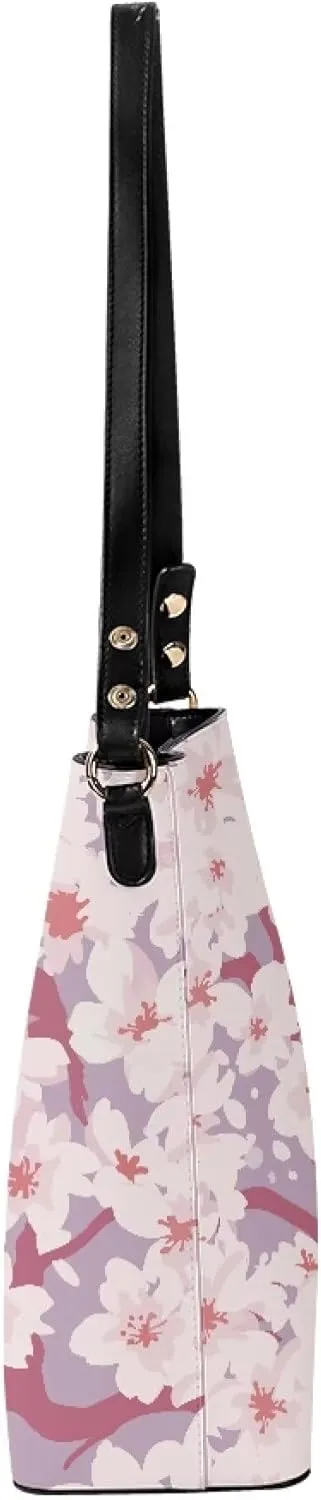 PU Leather Tote Bucket Bags Purse Women's Large Designer Shoulder Handbags for Work Travel Beach or Daily Use