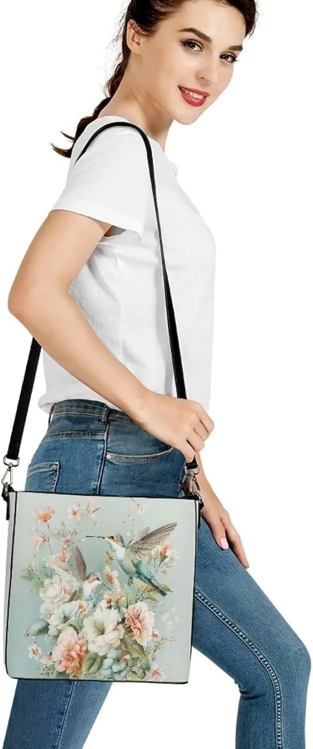 PU Leather Tote Bucket Bags Purse Women's Large Designer Shoulder Handbags for Work Travel Beach or Daily Use