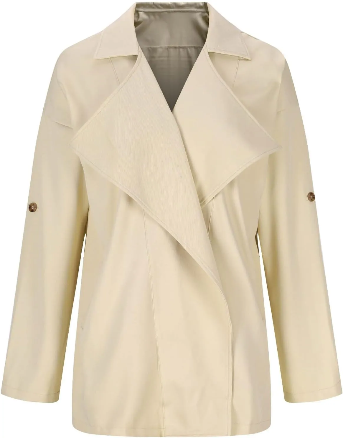 Puffer Jacket Womens Plus Size Button Thin Winter Coat Casual Cardigan Long Sleeve Trench Jackets with Pockets