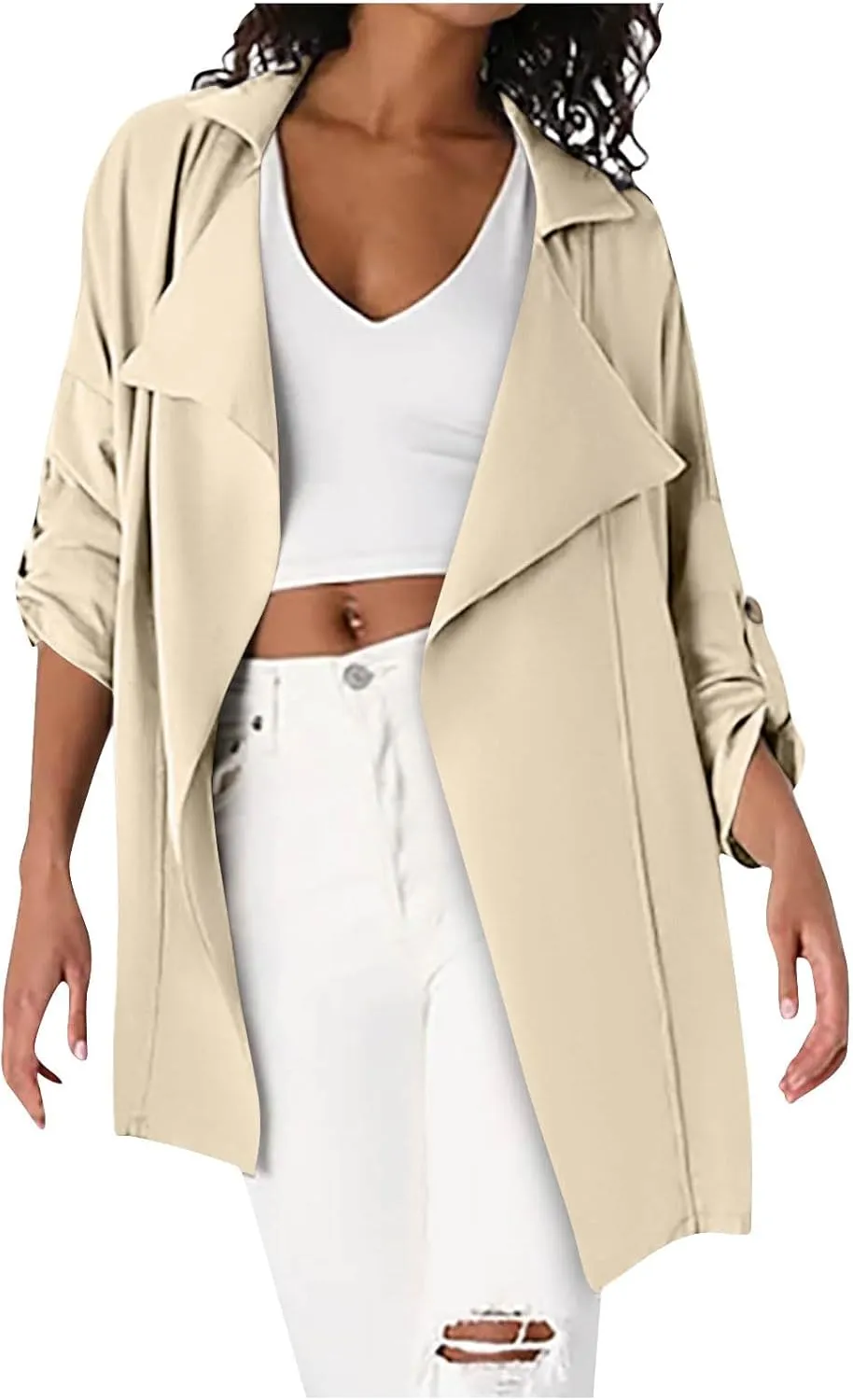 Puffer Jacket Womens Plus Size Button Thin Winter Coat Casual Cardigan Long Sleeve Trench Jackets with Pockets