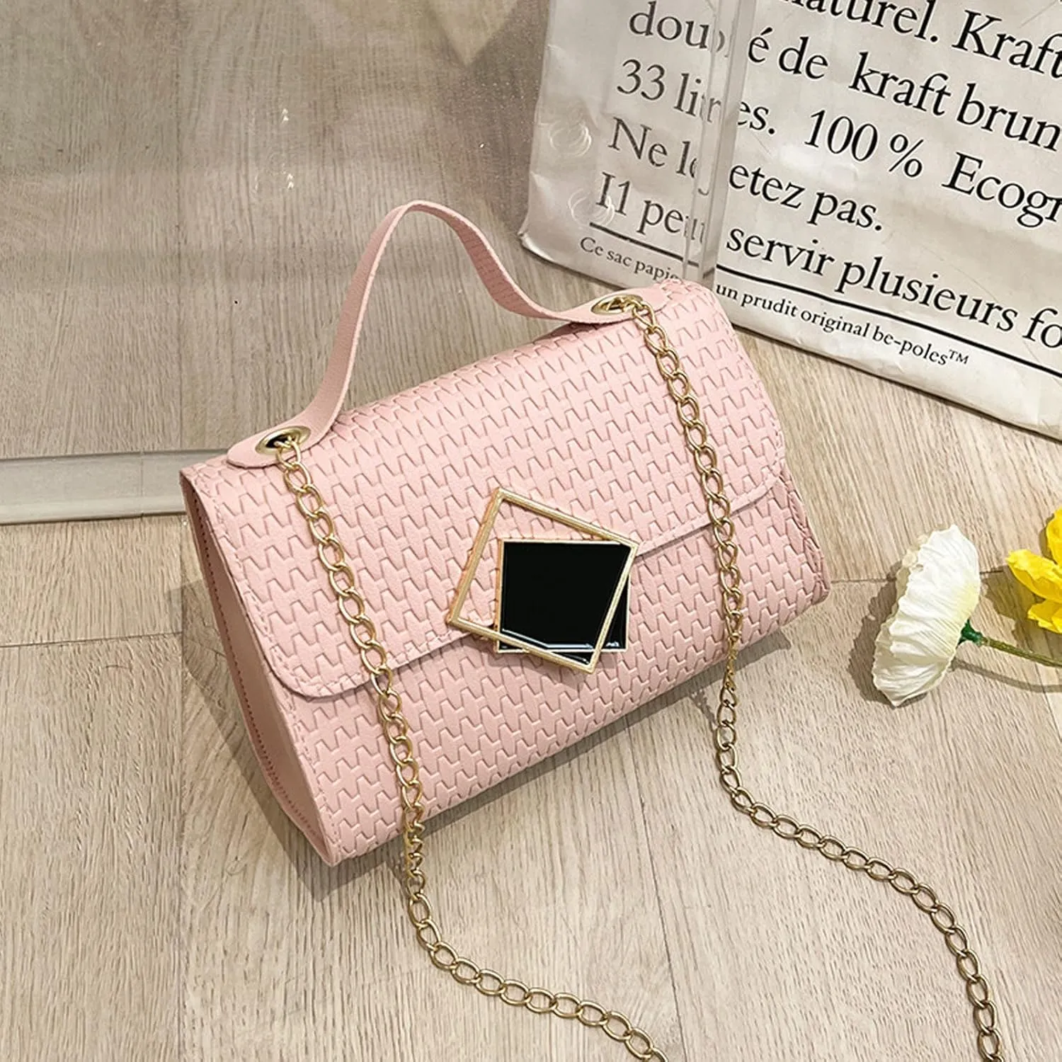 Puffy Crossbody Bags for Women Lightweight Quilted Leather Handbags for Women Beach Bag Water Proof Sandproof(One Size)