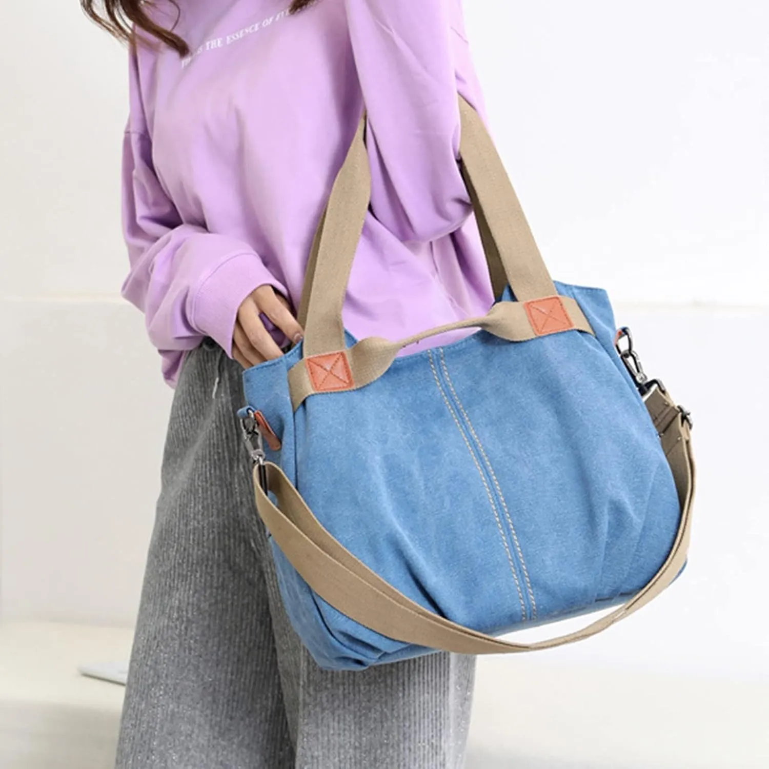 Purses for Women Crossbody Anti Theft Beach Tote Shoulder Bags for Summer Vacation Trendy Clutch Saddle Bag(Sky Blue)