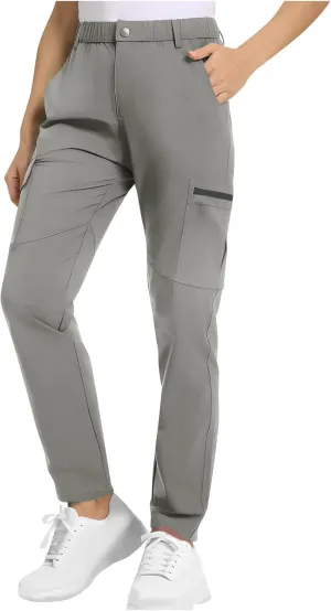 Quick Dry Cargo Pants for Women Lightweight Tactical Hiking Pants with Pockets Elastic Waist Tactical Trouser Bottoms