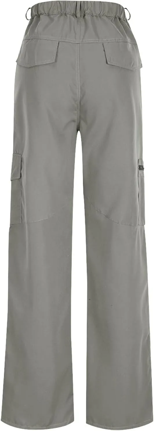 Quick Dry Cargo Pants for Women Lightweight Tactical Hiking Pants with Pockets Elastic Waist Tactical Trouser Bottoms