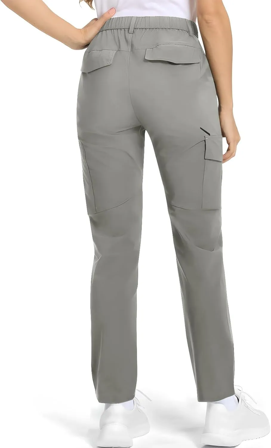 Quick Dry Cargo Pants for Women Lightweight Tactical Hiking Pants with Pockets Elastic Waist Tactical Trouser Bottoms