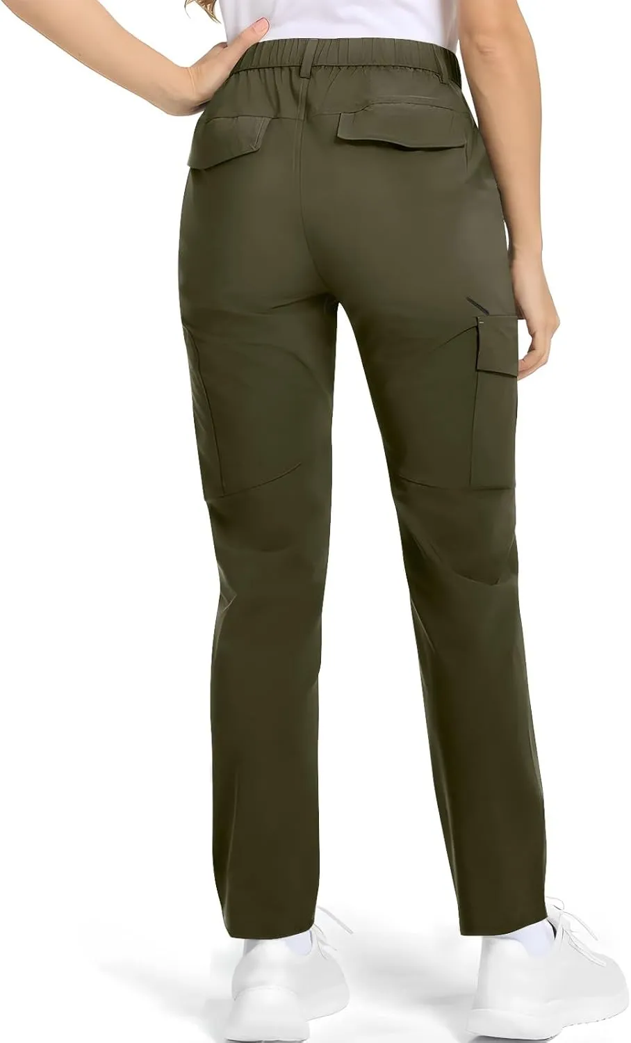 Quick Dry Cargo Pants for Women Lightweight Tactical Hiking Pants with Pockets Elastic Waist Tactical Trouser Bottoms