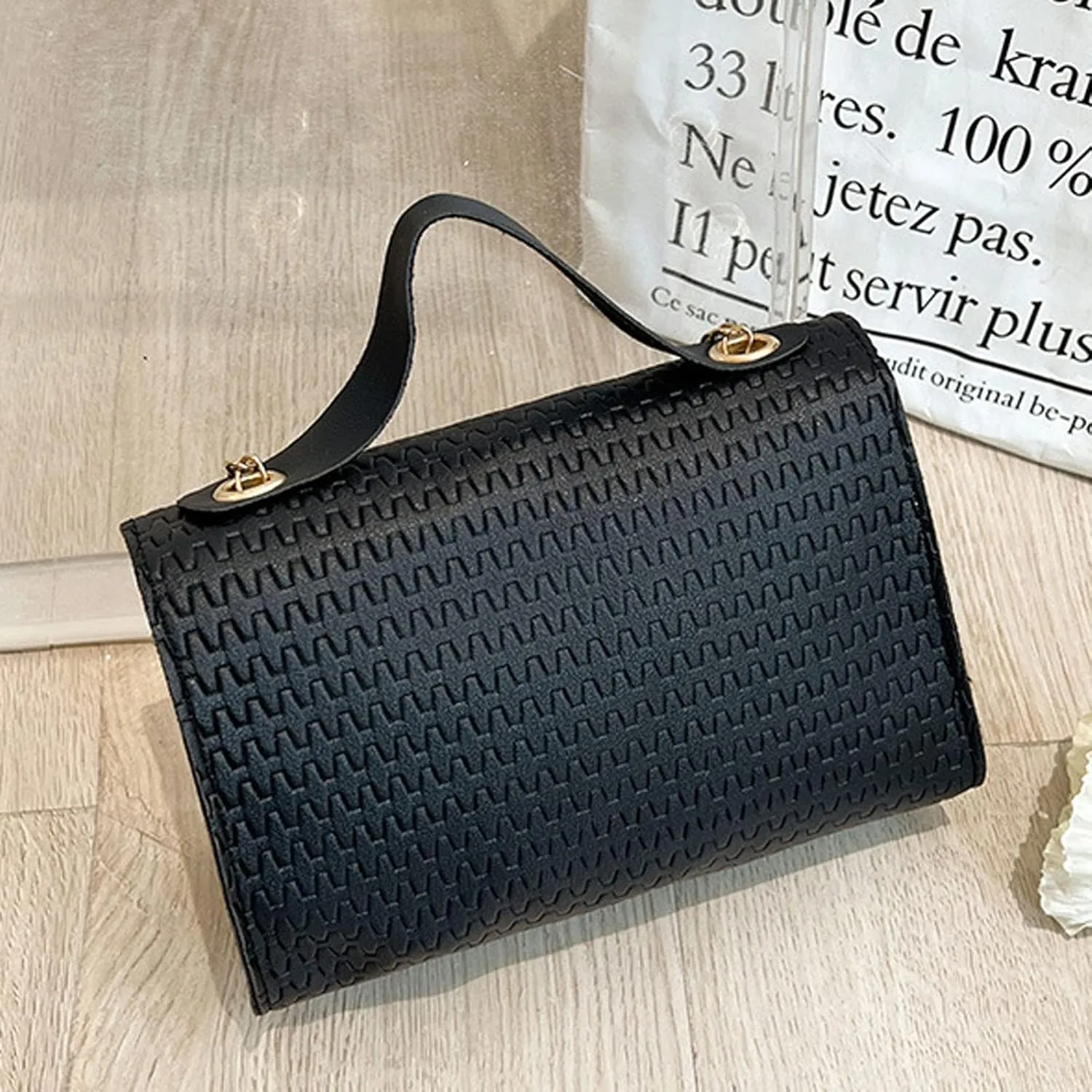 Quilted Crossbody Bags for Women Retro Studded Crossbody Bags Small Shoulder Purses Cute Purse for Women Trendy(Black)