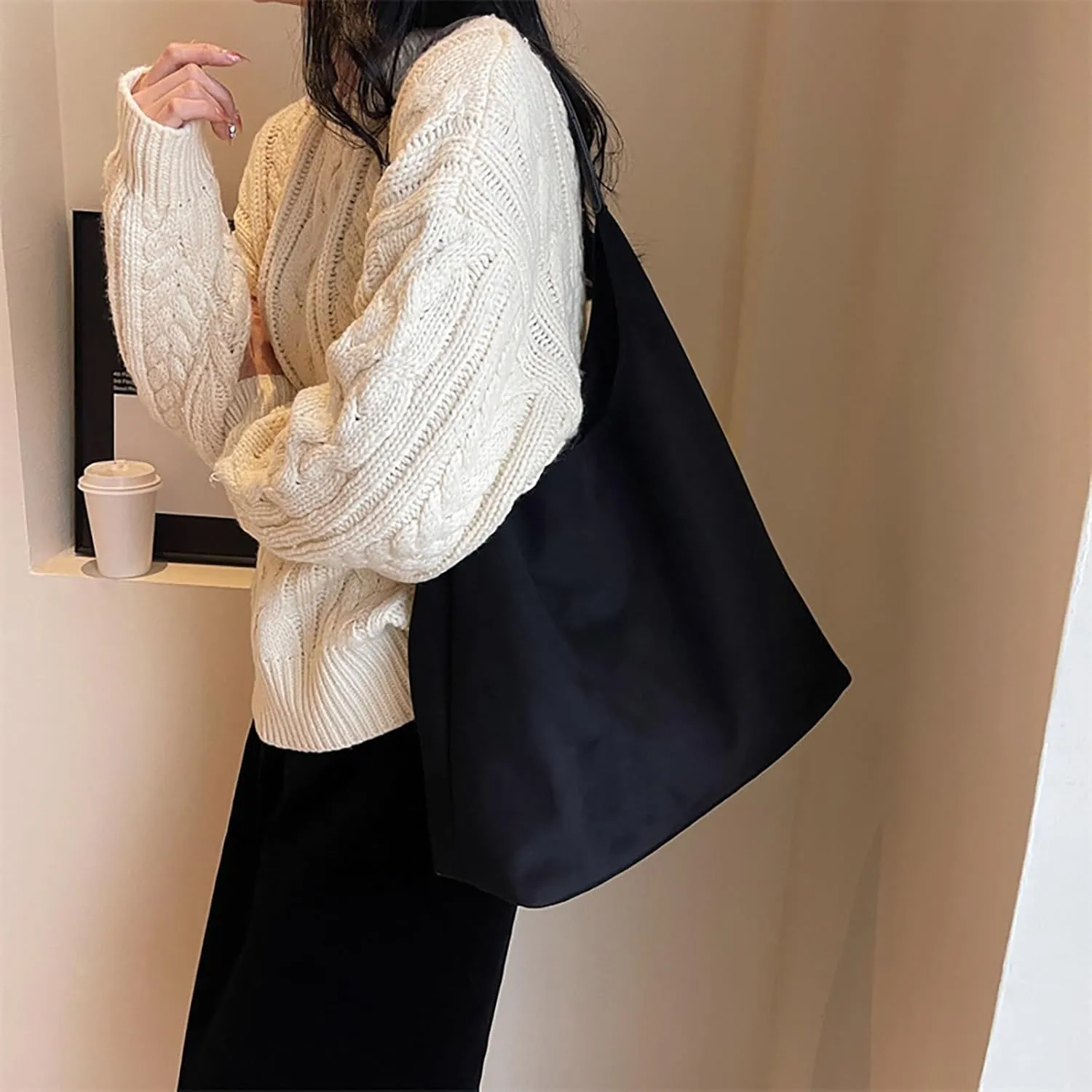 Quilted Crossbody Bags for Women Retro Studded Crossbody Bags Small Shoulder Purses Retro Clutch Underarm Purse(Black)
