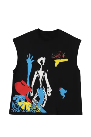 "RABBIT HOLE" PRINTED TANK TOP