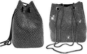Rhinestone Clutch Bag Sequined Diamond Bucket Bag for Women for Parties Wedding