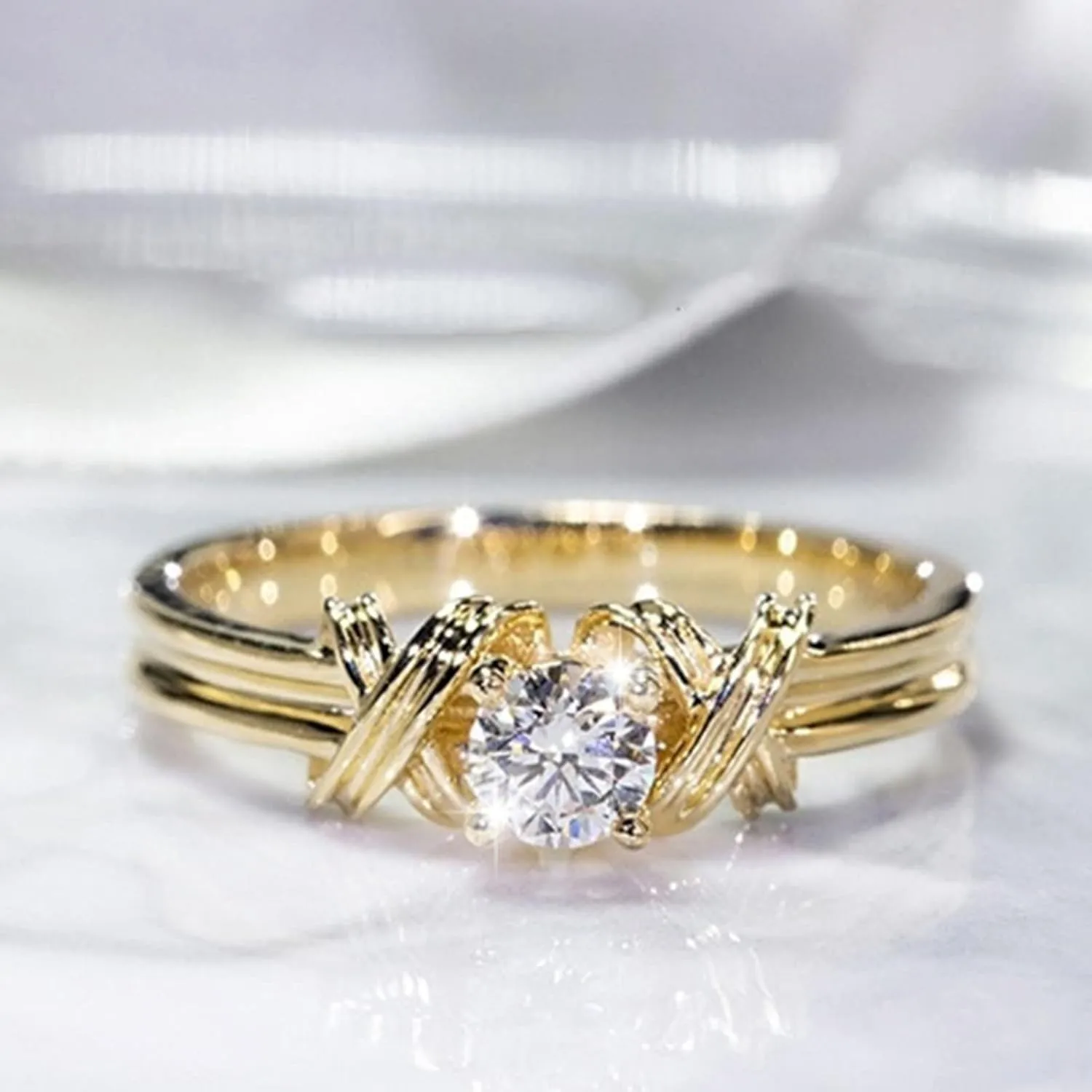Rings for Women Plated Wedding Band Thin Stackable Rings Opal Dainty Cubic Zirconia Promise Engagement Ring