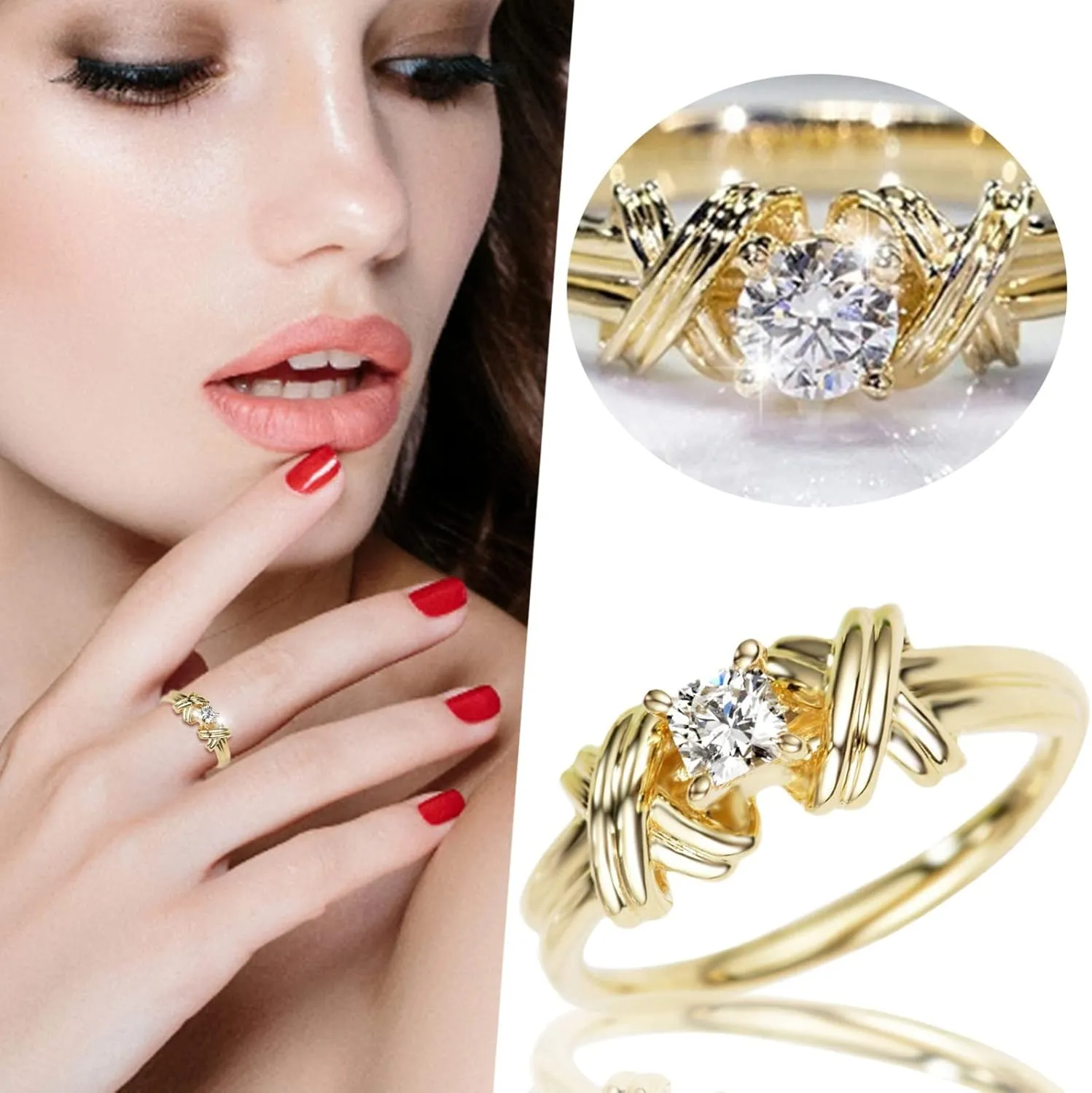Rings for Women Plated Wedding Band Thin Stackable Rings Opal Dainty Cubic Zirconia Promise Engagement Ring